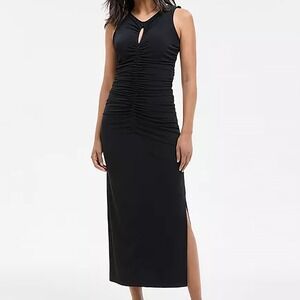 Boss Orange Black Ruched Keyhole Fitted Sleeveless Maxi Dress Womens Small NWT